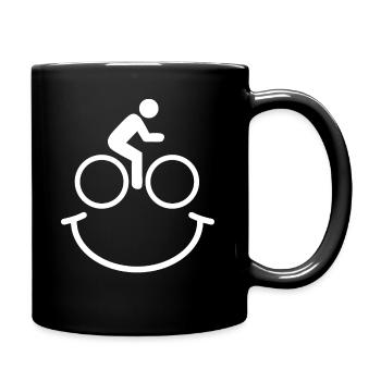 Radfahrer Smile Emoticon Rad Lustige Geschenkidee - Tasse einfarbig - Schwarz - Rechts
