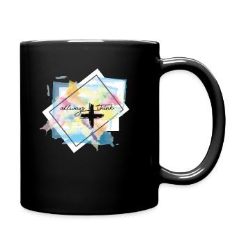 think positive - Tasse einfarbig - Schwarz - Rechts