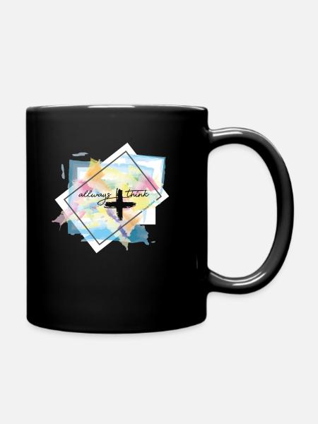 think positive - Tasse einfarbig - Schwarz