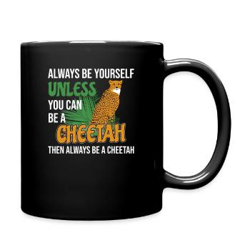 Cheetah funny saying gift idea children - Full Colour Mug - black - Right