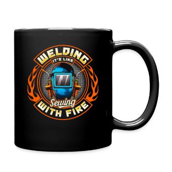 Lustiger Schweißer-Bauarbeiter Meme Saying - Tasse einfarbig - Schwarz - Rechts