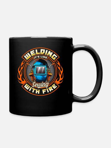 Funny Welder Construction Worker Meme Saying - Full Colour Mug - black