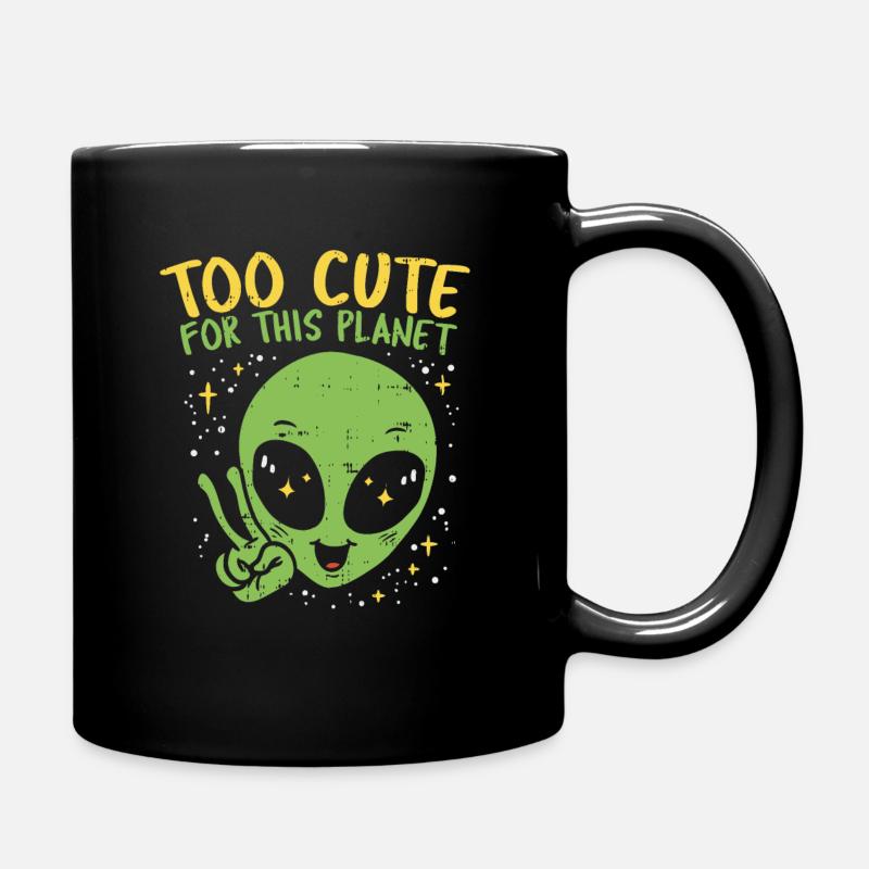 Trop mignon pour cette planète ! Étranger - Mug uni - noir