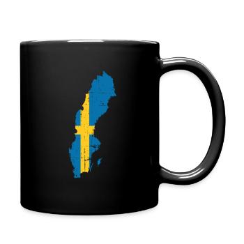 Schweden Flagge Land - Tasse einfarbig - Schwarz - Rechts