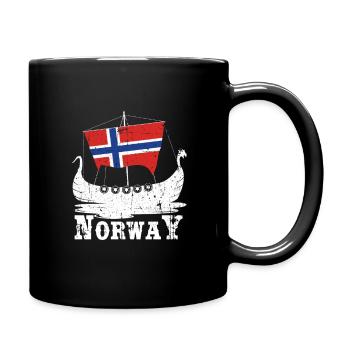 Norway boat vikings - Full Colour Mug - black - Right