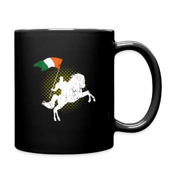 Irland Ritter Pferd Fahne - Tasse einfarbig - Schwarz - Rechts