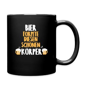 Bier formte diesen schönen Körper - Tasse einfarbig - Schwarz - Rechts
