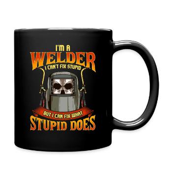 Lustiger Schweißer-Bauarbeiter Meme Saying - Tasse einfarbig - Schwarz - Rechts