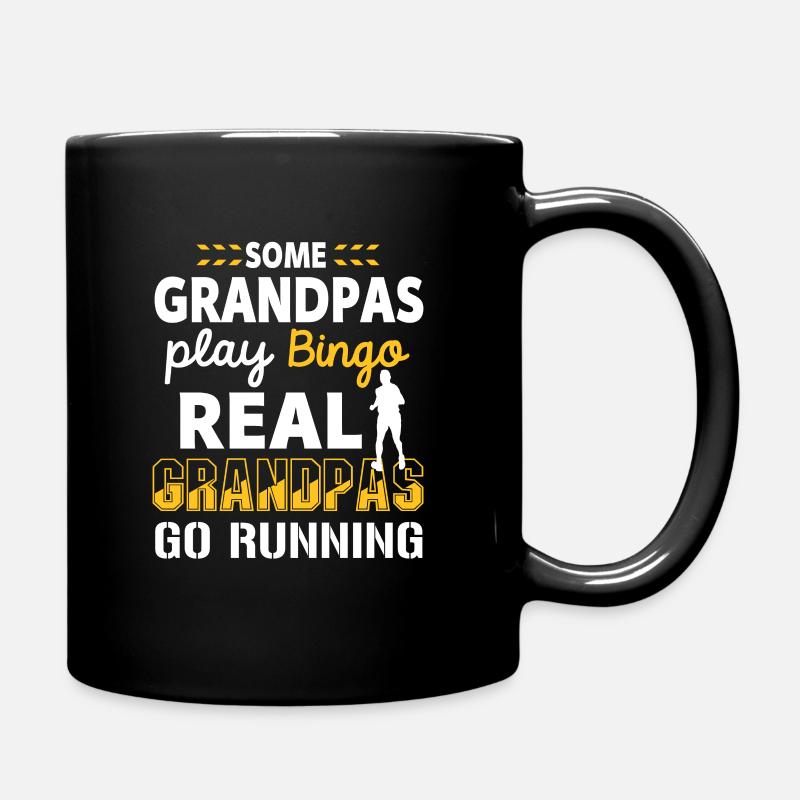 Funny Running Grandpa Jogging Cardio Runner Gift - Full Colour Mug - black