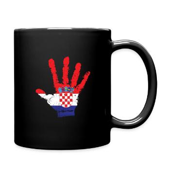 Kroatien Handabdruck Patriot DNA - Tasse einfarbig - Schwarz - Rechts