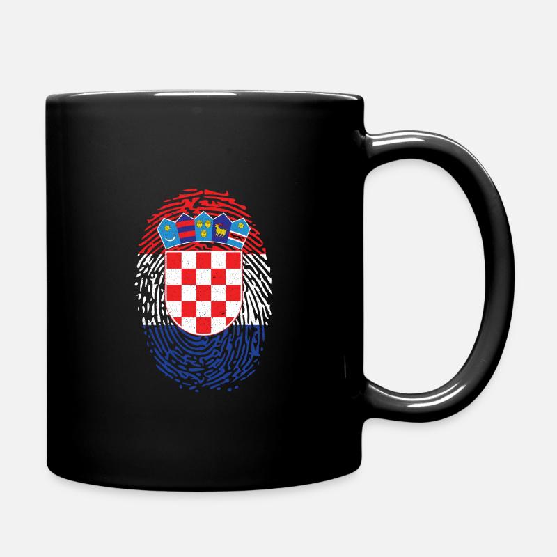 Kroatien Fingerabdruck - Tasse einfarbig - Schwarz