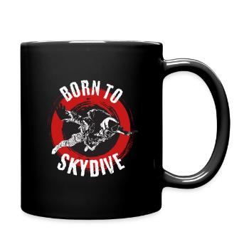 Parachute skydiving parachuting - Full Colour Mug - black - Right