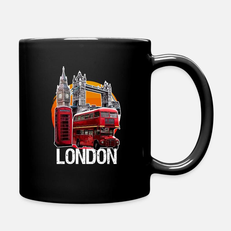 London Doppeldecker Telefonzelle Big Ben Bridge - Tasse einfarbig - Schwarz