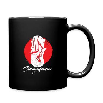 Singapore fish lion Merlion gift - Full Colour Mug - black - Right