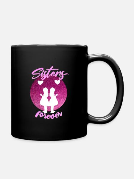 Schwester - Tasse einfarbig - Schwarz