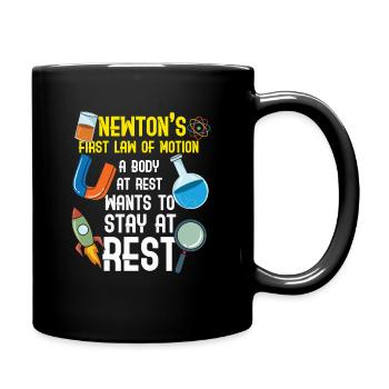 Physics - First Newtonian law - Full Colour Mug - black - Right