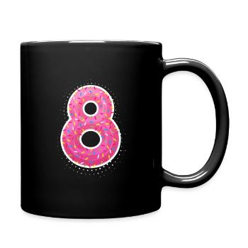 8. Geburtstag Süß Pink Donut Geschenk - Tasse einfarbig - Schwarz - Rechts