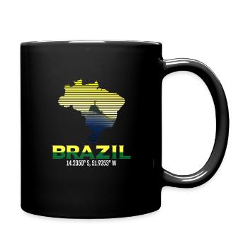 Brasilien Koordinaten - Tasse einfarbig - Schwarz - Rechts