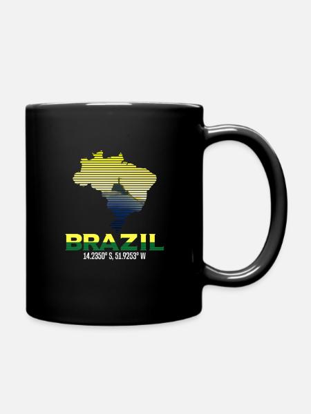 Brasilien Koordinaten - Tasse einfarbig - Schwarz