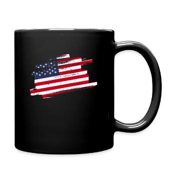Amerika Flagge - Tasse einfarbig - Schwarz - Rechts