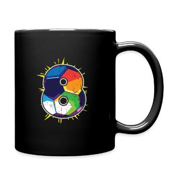 8th birthday gift ball football - Full Colour Mug - black - Right