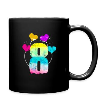 8ème cadeau d'anniversaire de ballon ballon anniversaire - Mug uni - noir - Droite