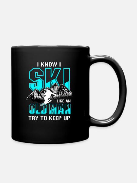 Skifahren Skiurlaub Skigebiet lustig Ski Geschenk - Ensfarvet krus - sort
