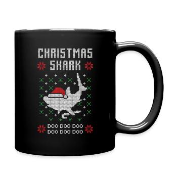 Christmas Shark Ugly Christmas - Tasse einfarbig - Schwarz - Rechts