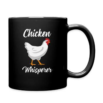 Poulet poule poule coq poussin oeufs poulailler ferme - Mug uni - noir - Droite