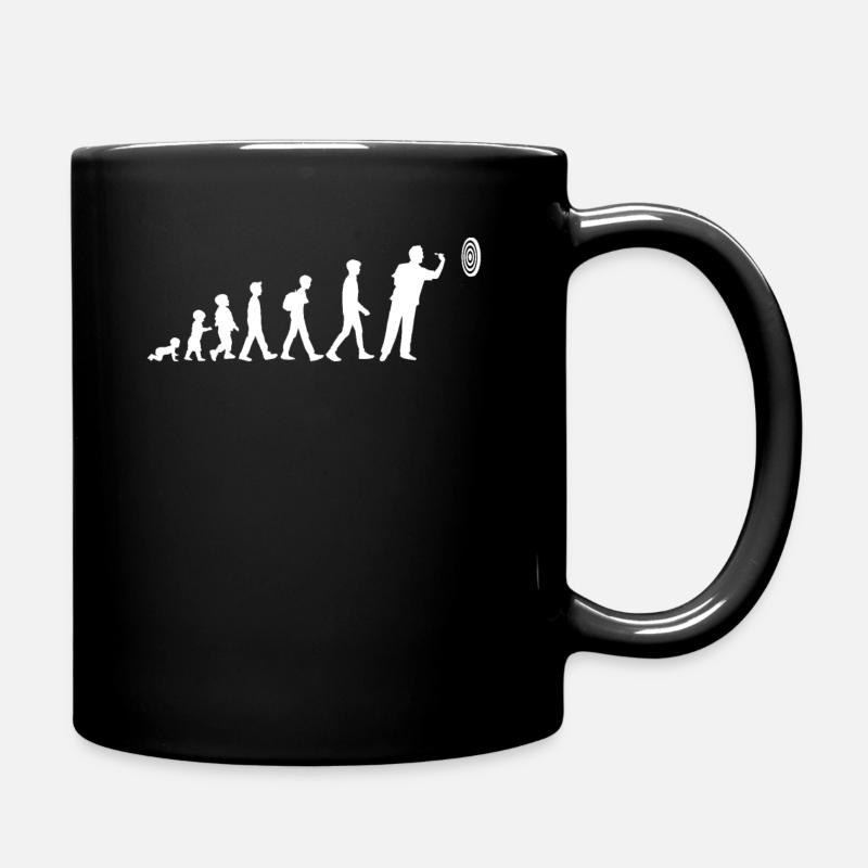 Darts Born To Play Darts Evolution to the dart player - Full Colour Mug - black