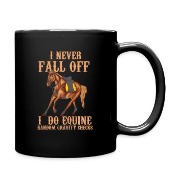 Reiten Pferd - Random Gravity Checks - Tasse einfarbig - Schwarz - Rechts