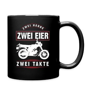 Simson S51, 2 mains, 2 oeufs, 2 barres, cyclomoteur DDR - Mug uni - noir - Droite