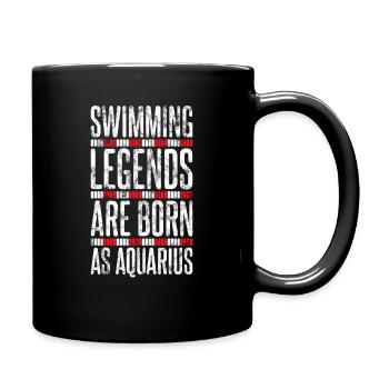 Schwimmer Wassermann Lustiges Schwimmer Geschenk - Tasse einfarbig - Schwarz - Rechts