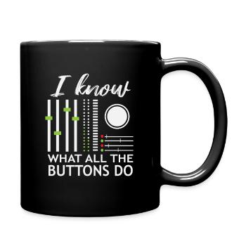 DJ Mischpult Discjockey Disc Jockey Party Geschenk - Tasse einfarbig - Schwarz - Rechts