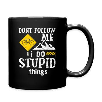 Mountainbiker Mountainbike Mountainbiken Geschenk - Tasse einfarbig - Schwarz - Rechts