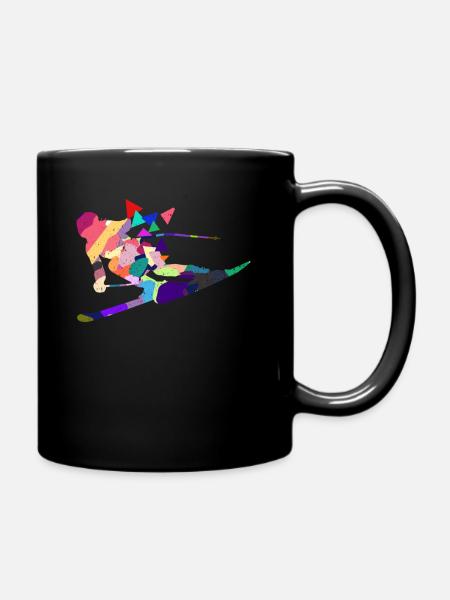Skifahrer Skifahrerin Skifahren Skiurlaub Geschenk - Tasse einfarbig - Schwarz