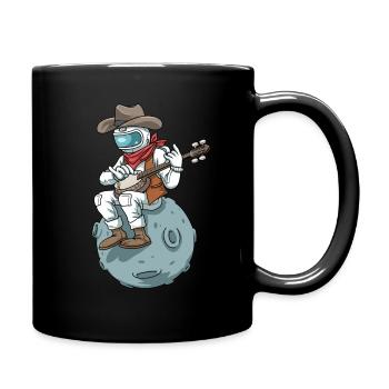 Banjo gift astronaut cowboy country music - Full Colour Mug - black - Right