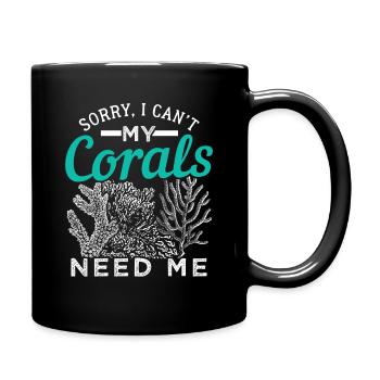 Désolé, je ne peux pas. Mes coraux ont besoin de moi. - Mug uni - noir - Droite