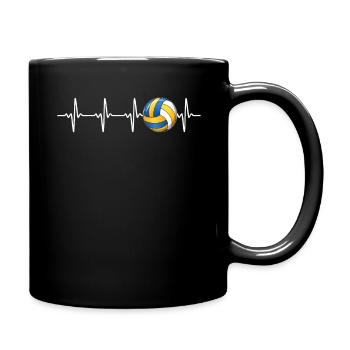 Battements de cœur volley-ball - Mug uni - noir - Droite