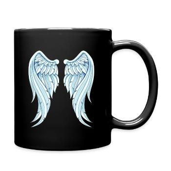 Angelwings lustige Geschenkidee Engelsflügel - Tasse einfarbig - Schwarz - Rechts