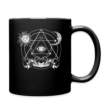 Schwarze Magie 3. Auge Okkult Blackcraft Magie - Tasse einfarbig - Schwarz - Rechts