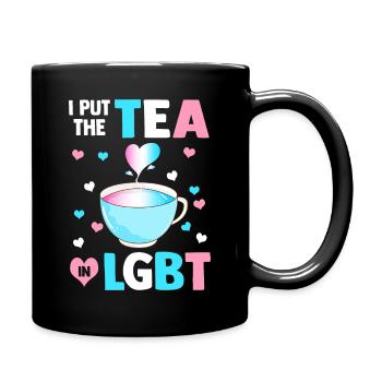 Put The Tea in LGBT Trans Flag - Full Colour Mug - black - Right