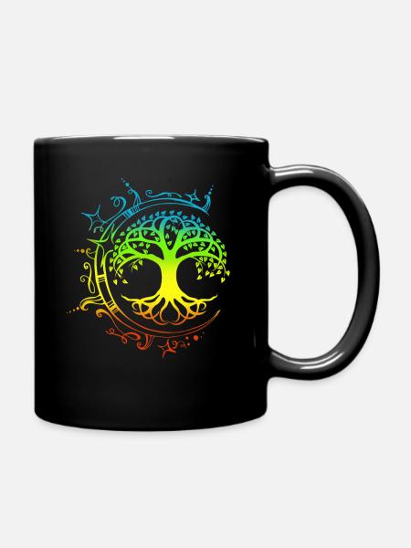 Arbre de vie, chakras pour le yoga spirituel, Bouddha - Mug uni - noir