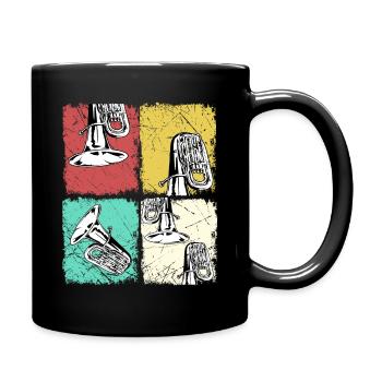 Tuba T-Shirt Sousaphone Brass band Music Big Band - Full Colour Mug - black - Right