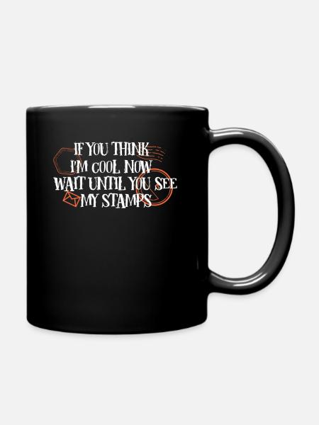 Postage stamp collectors postage hobby - Full Colour Mug - black