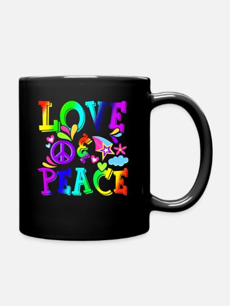 Hippie Love Peace Flower Power Peace Movement - Mug uni - noir