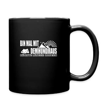 Hund Zelten in der Natur - Tasse einfarbig - Schwarz - Rechts