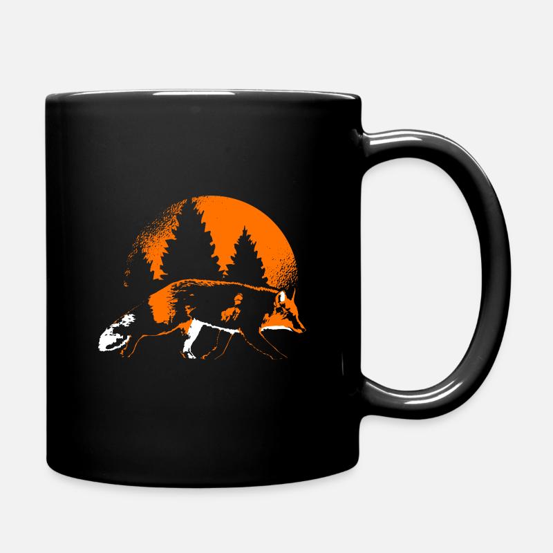 Fuchs im Wald - Tasse einfarbig - Schwarz