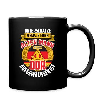 Unterschätz Niemals Alten Mann DDR Ostdeutschland - Tasse einfarbig - Schwarz - Rechts