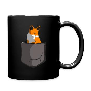 Renard doux - Mug uni - noir - Droite